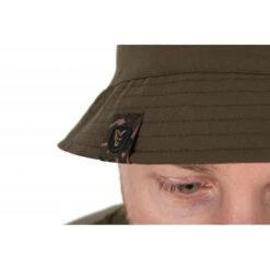 Gorro Pescador Reversible Fox -Pesca Equipos Tienda CHH024 Fox Reversible Bucket Hat MAIN khaki logo detail 550x550w