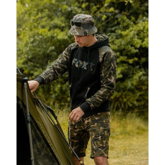 Fox Sudadera Negra Con Capucha Y Manga Raglán De Camuflaje 9 Fox Sudadera Negra Con Capucha Y Manga Raglán De Camuflaje - Imagen 7