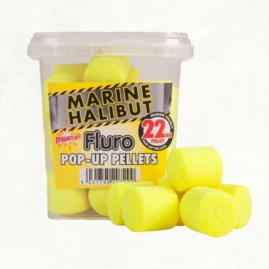 DYNAMITE BAITS Dinamita Catfish Pop Ups Yellow Fluro Marine Halibut 22mm 3 DYNAMITE BAITS Dinamita Catfish Pop Ups Yellow Fluro Marine Halibut 22mm