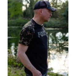 Camiseta Fox Raglan Camuflaje Negro -Pesca Equipos Tienda t shirt black camo ss 2 550x550h